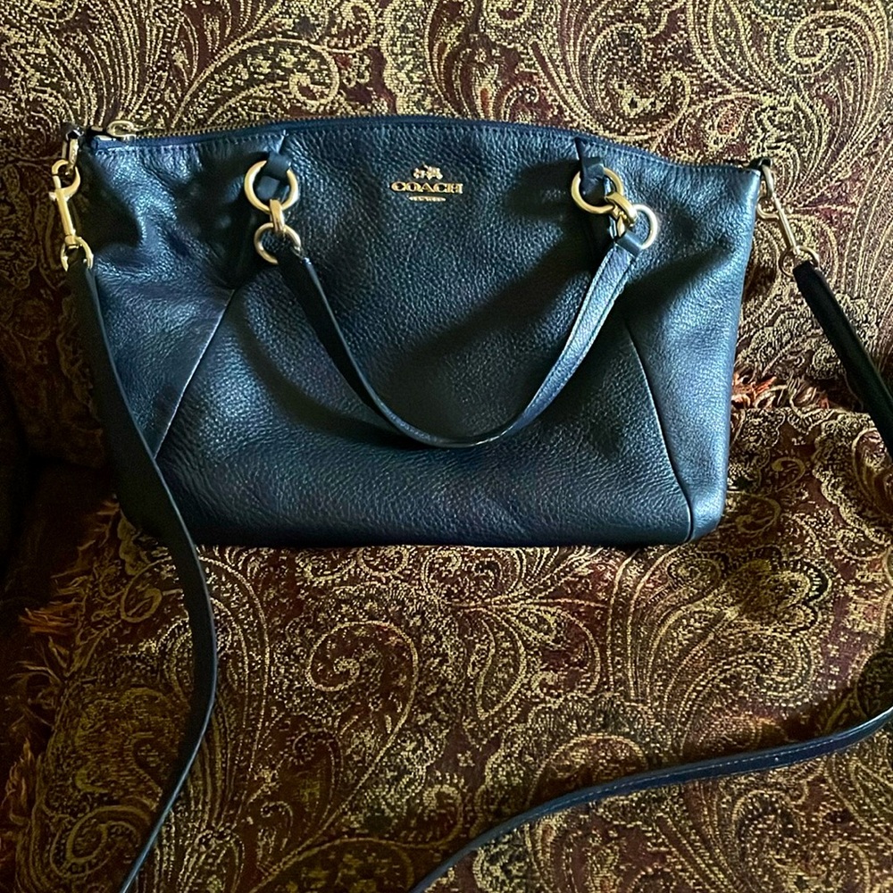 Navy Coach bag and coin purse.